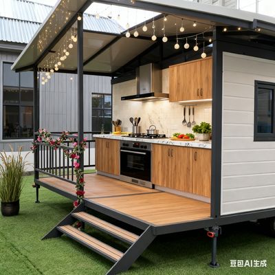 Mua 20FT double wing container house with balcony, bending parts 2.0mm steel column sản xuất trực tuyến