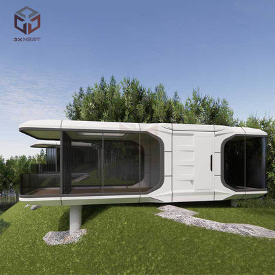 Hỏa chống capsule Prefabricated Glamping Pods Nhà 29,6m2