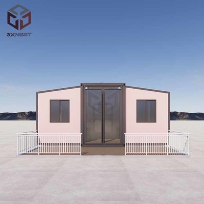 Double Wing Prefab Container House với cửa sổ nhôm cầu bị gãy