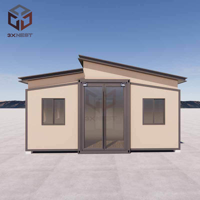 Double Wing Foldable 20ft Container Box House With Sandwich Panel Roof (Nhà chứa có mái bánh sandwich)