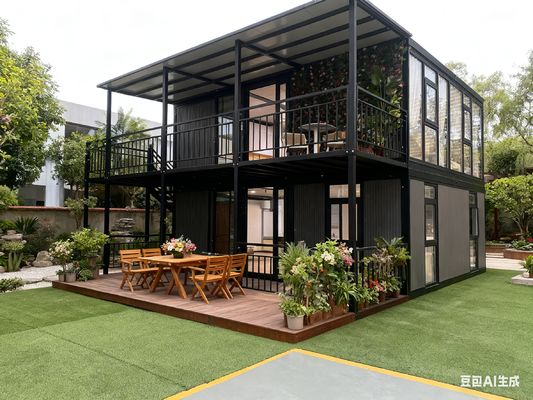 Chống nước và chống thời tiết Nhà Prefab có thể mở rộng gấp đôi 20FT cho 2 KN / m2 yêu cầu tải được phép