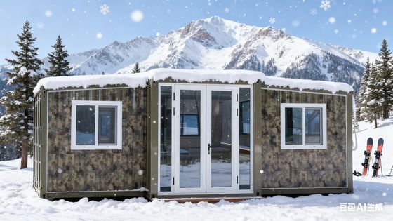 Thùng container 20ft có thể gập lại, ván EPS T50 bên hông trên cùng, dễ vận chuyển/2 chiếc chứa 2-4 người