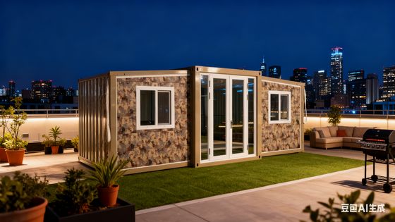 Thép cửa đơn gấp 20ft container cho phòng ngủ Ống thép nhẹ khung gấp kích thước L5900 * W2200 * H2480mm