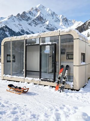 Nhà hình quả táo hiện đại và tối giản, có khả năng chống gió, sức chứa 2 người