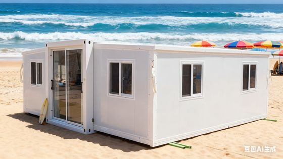 Foldable 20ft Container with Compact Folding Size L5900*W2200*H2480mm Wind Resistance 0.60KN/M² and 80*100*2.5mm Square Tube Bottom Side Beam