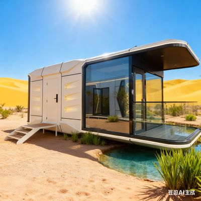 Ngôi nhà cápsula không gian hiện đại với tấm gỗ thông châu Âu 9mm 7 tấn trọng lượng ròng và khóa cửa thông minh