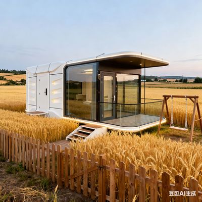 2 People Space Capsule Cabin with SPC Environmentally Friendly Wood Flooring and Bathroom Rooms