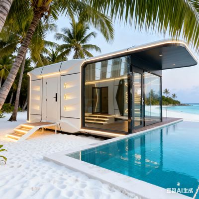 Space Capsule House Space-29 Mô hình với Hệ thống chiếu sáng LED toàn nhà và kích thước L8560 x W3460 x H3400