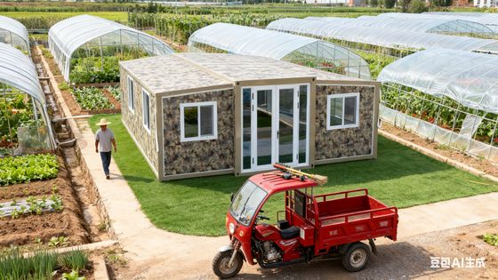 Tấm panel EPS 75mm và Cửa thép đơn trong Container 20ft có thể gập lại với Sân thượng tùy chỉnh