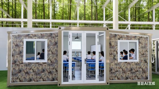 Tấm panel EPS Sandwich 75mm Gấp gọn Container 20ft có Sân thượng và Vách ngăn tùy chỉnh