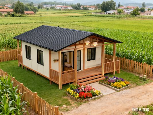 Nhà container mở rộng với gỗ dán tre 18mm dày 100mm tổng độ dày và hệ thống ống nước được cài đặt sẵn