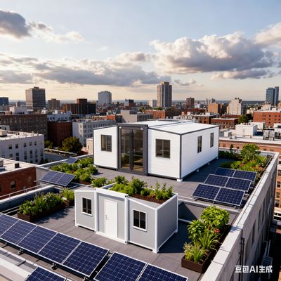 Nhà gấp Prefab Twin Wing nhỏ với diện tích sàn 56 mét vuông L9000 * W6220 * H2480mm và hơn 30 năm tuổi thọ