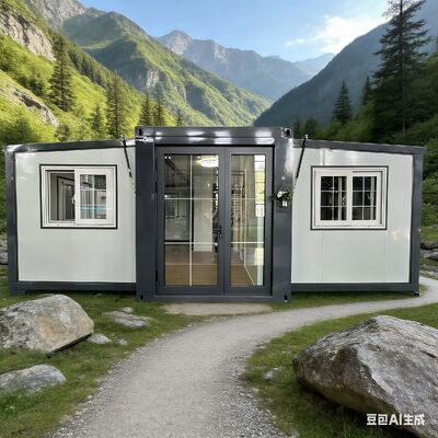 Thùng chứa 20ft có thể gập lại với kích thước gấp L5900 * W2200 * 2480mm, dung lượng tải 28.000 kg và cửa sổ và bố cục tùy chỉnh