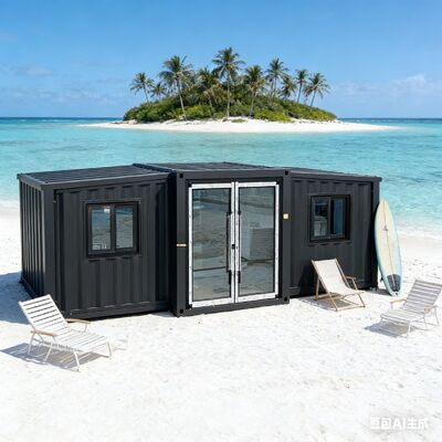 Foldable 20ft Container with 18mm Thick Fireproof Cement Fiber Floor and 80*100*2.5mm Square Tube Bottom Side Beam for Customizable House Layout