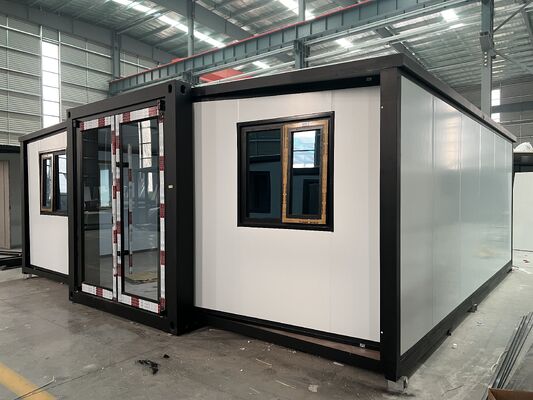 Khung bên hoàn toàn nhựa nhựa 20ft có thể gập lại với bố cục nhà tùy chỉnh và sàn sợi xi măng chống cháy dày 18mm